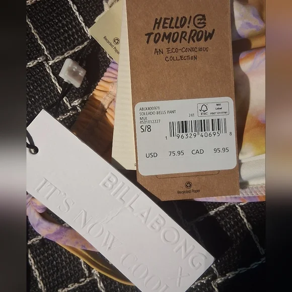 NWT Billabong X It's Now Cool Printed String Bikini Bottom - Picture 4 of 4